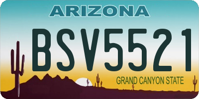 AZ license plate BSV5521