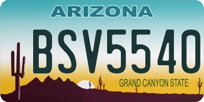 AZ license plate BSV5540