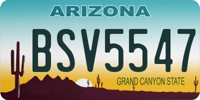 AZ license plate BSV5547