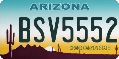 AZ license plate BSV5552