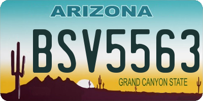AZ license plate BSV5563