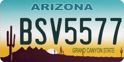 AZ license plate BSV5577