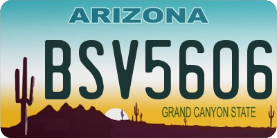AZ license plate BSV5606