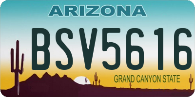 AZ license plate BSV5616