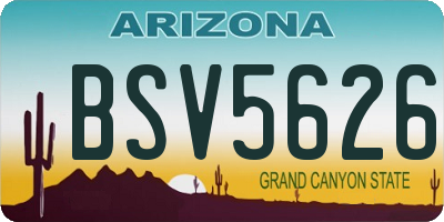 AZ license plate BSV5626