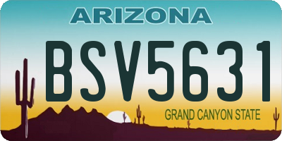 AZ license plate BSV5631