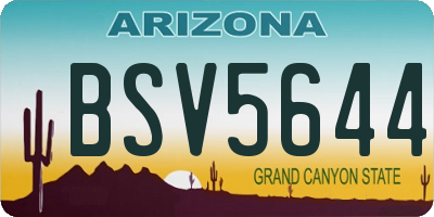 AZ license plate BSV5644