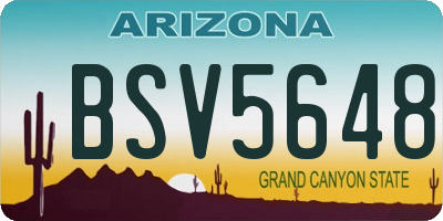 AZ license plate BSV5648