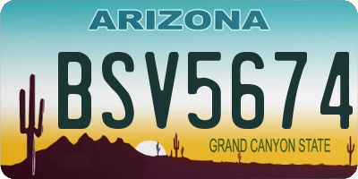 AZ license plate BSV5674