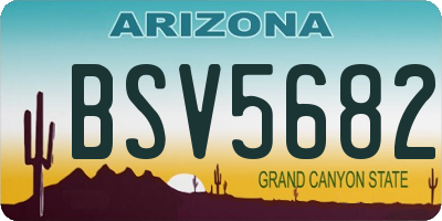 AZ license plate BSV5682