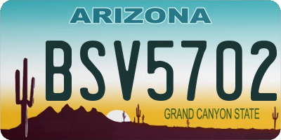 AZ license plate BSV5702