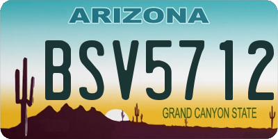 AZ license plate BSV5712
