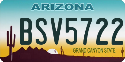 AZ license plate BSV5722