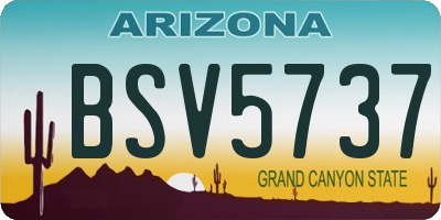 AZ license plate BSV5737