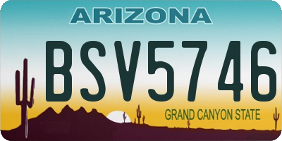 AZ license plate BSV5746