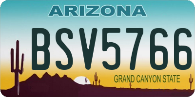 AZ license plate BSV5766