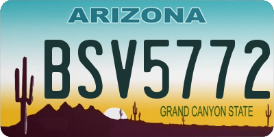 AZ license plate BSV5772