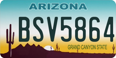 AZ license plate BSV5864