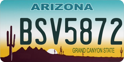 AZ license plate BSV5872