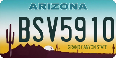 AZ license plate BSV5910