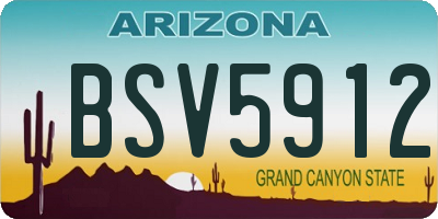 AZ license plate BSV5912