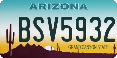 AZ license plate BSV5932