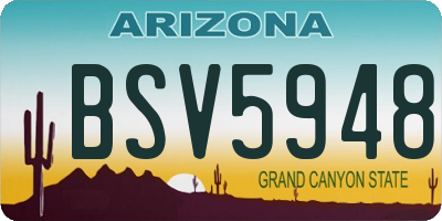 AZ license plate BSV5948