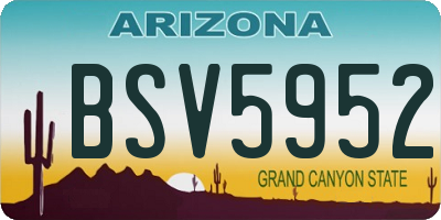 AZ license plate BSV5952