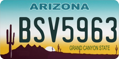 AZ license plate BSV5963