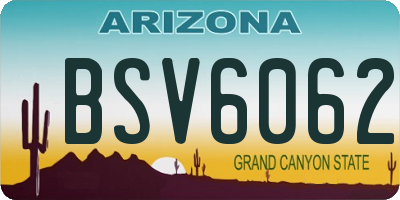 AZ license plate BSV6062