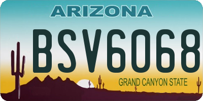 AZ license plate BSV6068