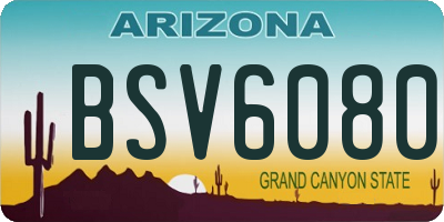 AZ license plate BSV6080