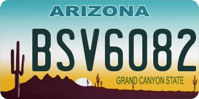 AZ license plate BSV6082