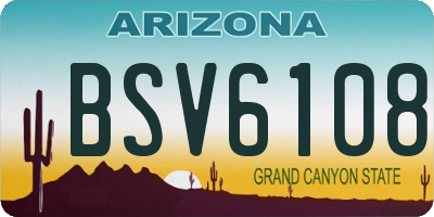 AZ license plate BSV6108