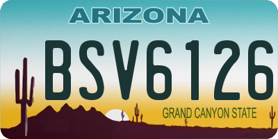 AZ license plate BSV6126