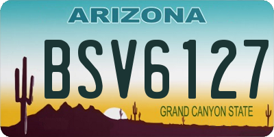 AZ license plate BSV6127