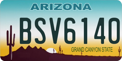 AZ license plate BSV6140