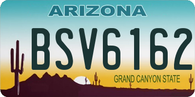 AZ license plate BSV6162