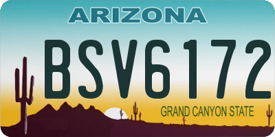 AZ license plate BSV6172
