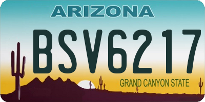 AZ license plate BSV6217