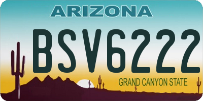 AZ license plate BSV6222