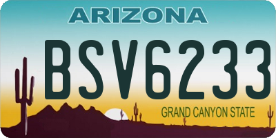 AZ license plate BSV6233