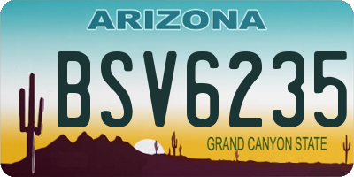 AZ license plate BSV6235