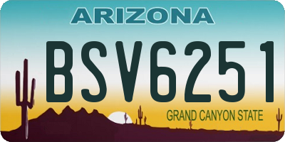 AZ license plate BSV6251