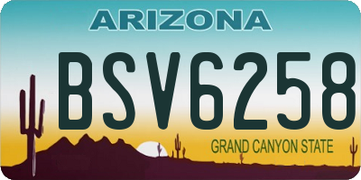 AZ license plate BSV6258