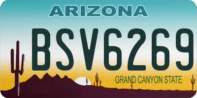 AZ license plate BSV6269