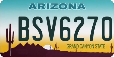 AZ license plate BSV6270