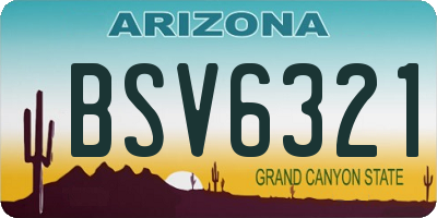 AZ license plate BSV6321