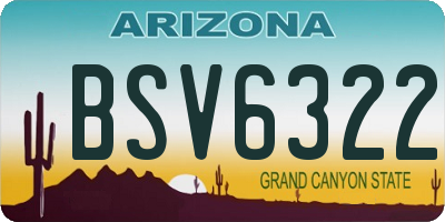 AZ license plate BSV6322