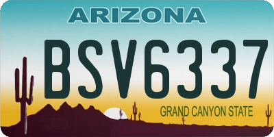 AZ license plate BSV6337